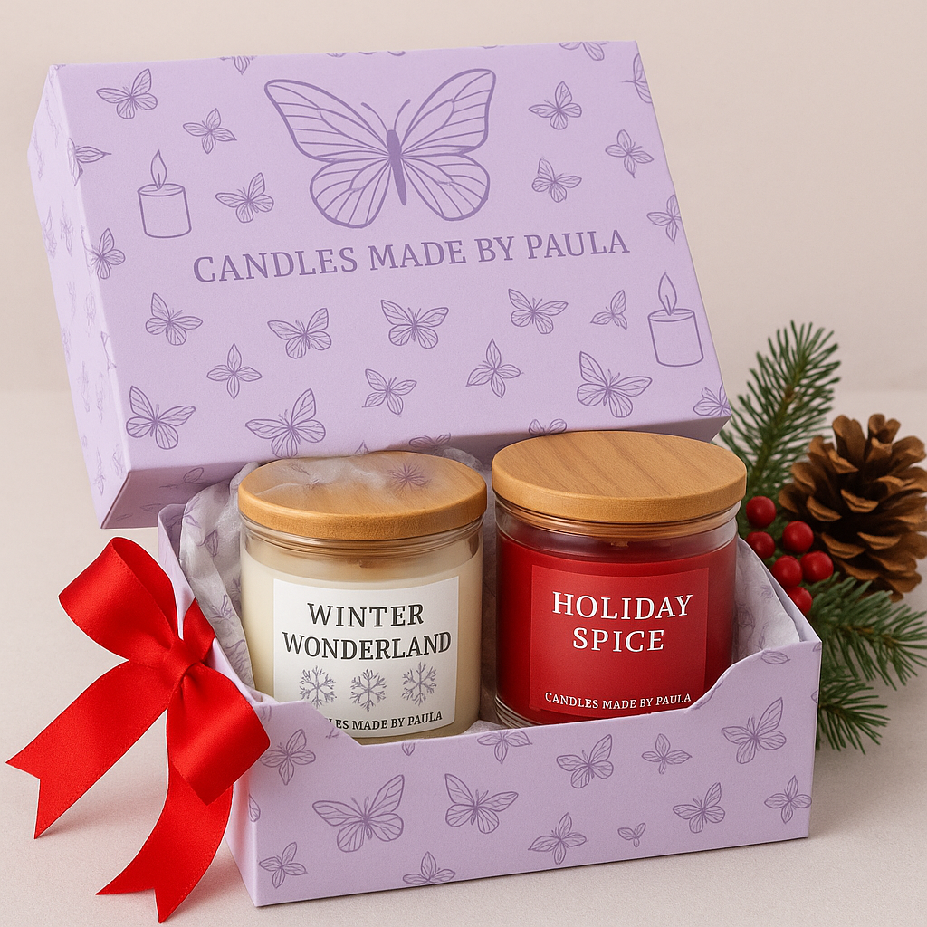 🕯️ Duo Candle Gift Set – Winter Wonderland & Holiday Spice | Candles Made By Paula
