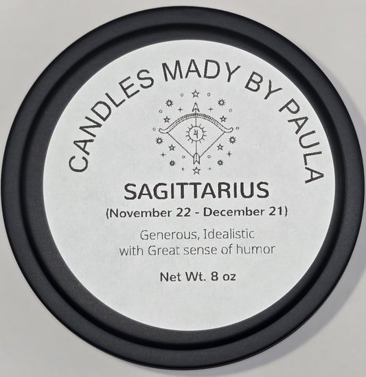Aromatherapy - • Sagittarius (♐) Zodiac Sign Candle - 8 oz