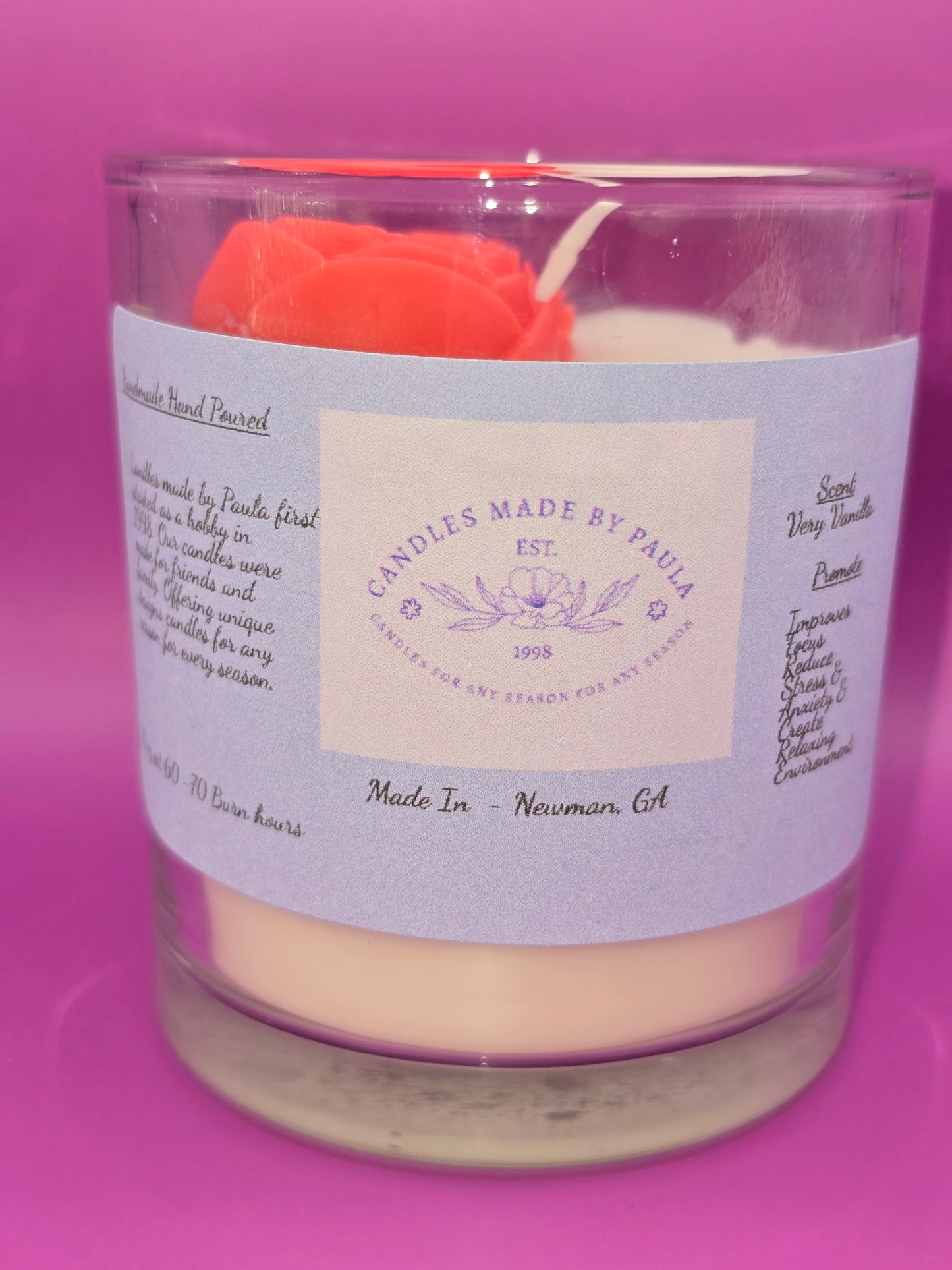 Glass Jars 100% Soy Wax  10 oz