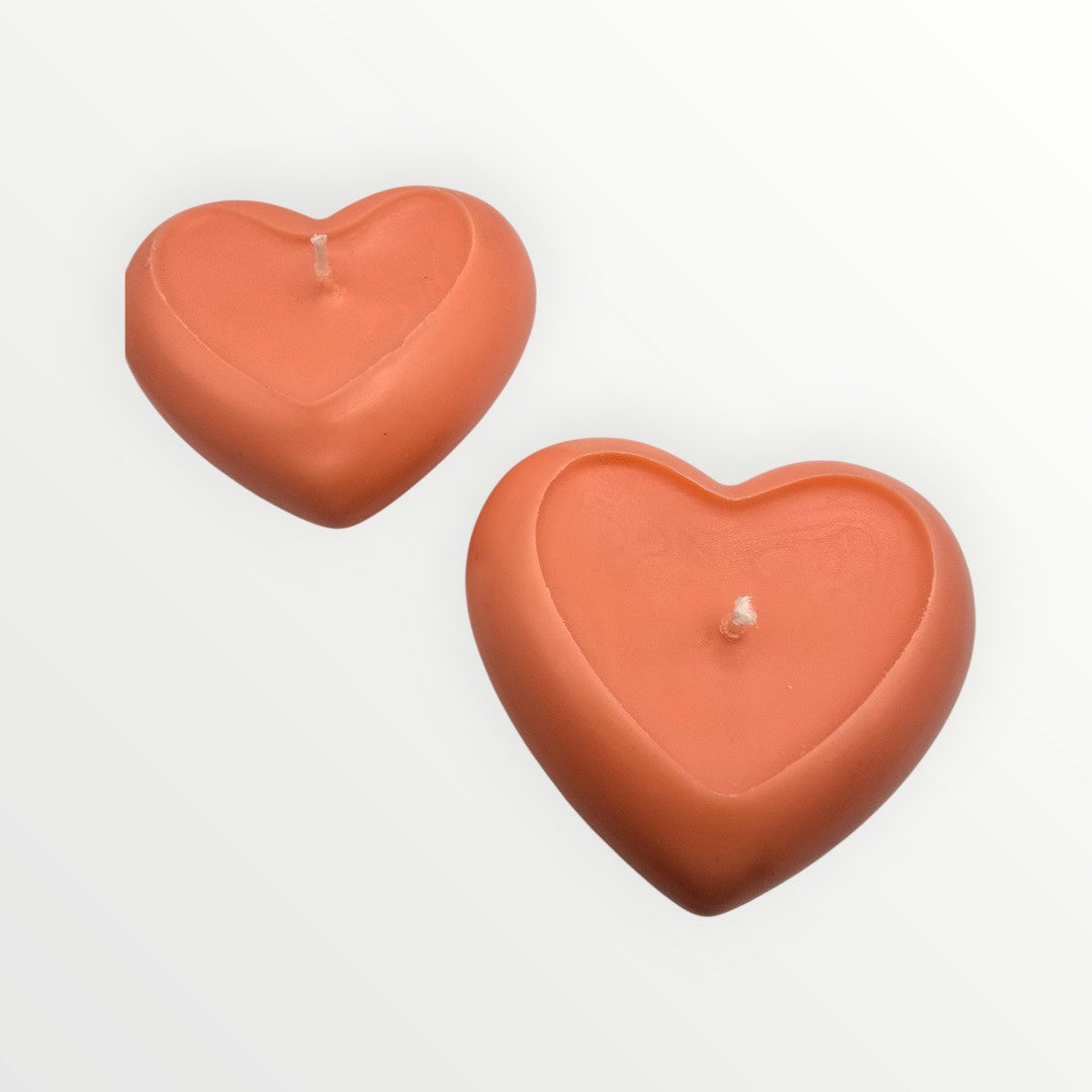 3D Heart Shaped Candles - Set of 2