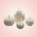 4pc Set Ghost with 3 Pumpkins (small, medium, large)