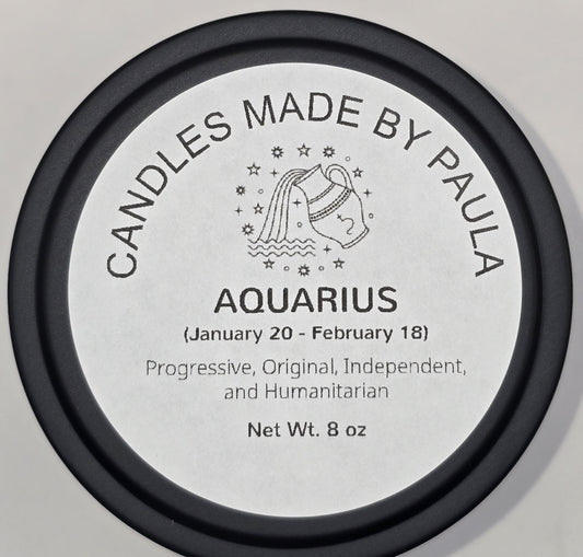 Aromatherapy - • Aquarius (♒)  Zodiac Sign Candle - 8 oz