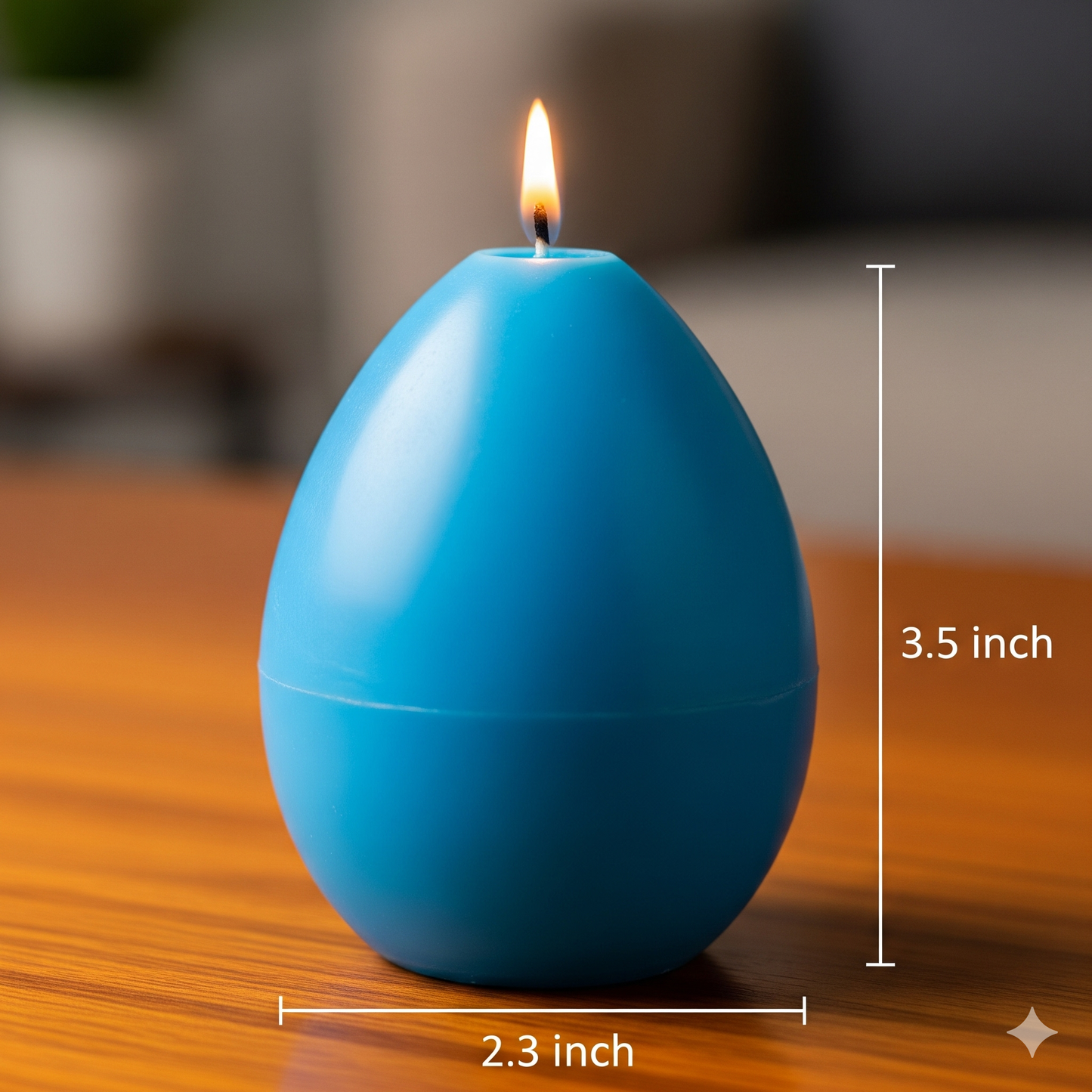 Egg Shaped Candle (h) 3.5 x (w) 2.3