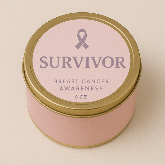 💕 Breast Cancer Awareness Candle "Survivor"