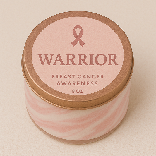 💕 Breast Cancer Awareness Candle "Warrior"