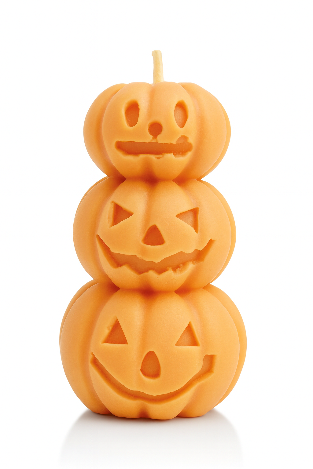 2 pc Halloween Pumpkin Candle Set – 3D Stackable & Single Pumpkin