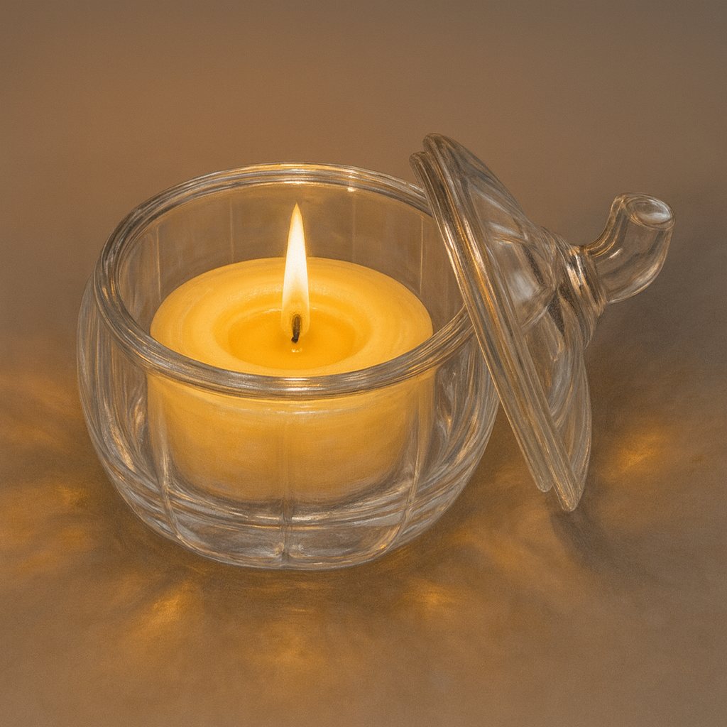 Glass Pumpkin Jar Candle
