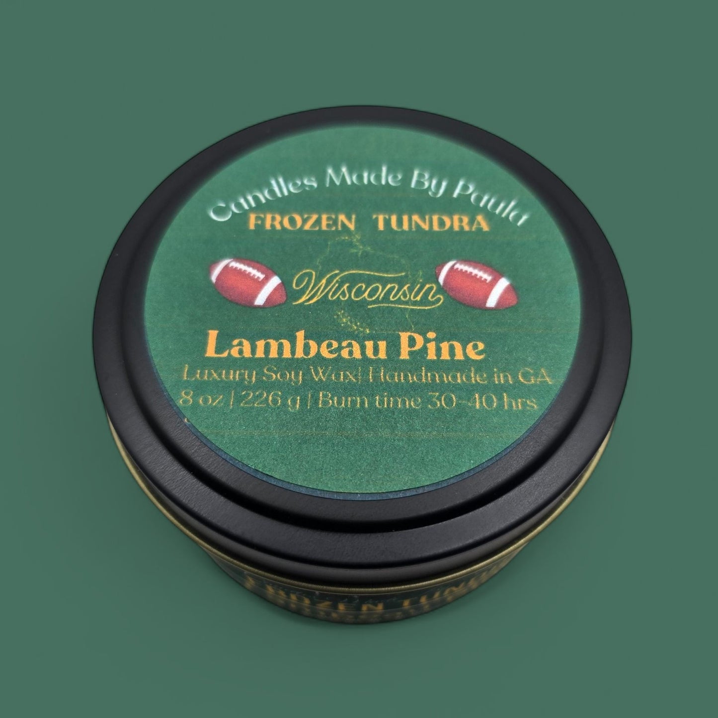 🟢 Frozen Tundra – “Lambeau Pine” Signature Scent (8 oz Tin)