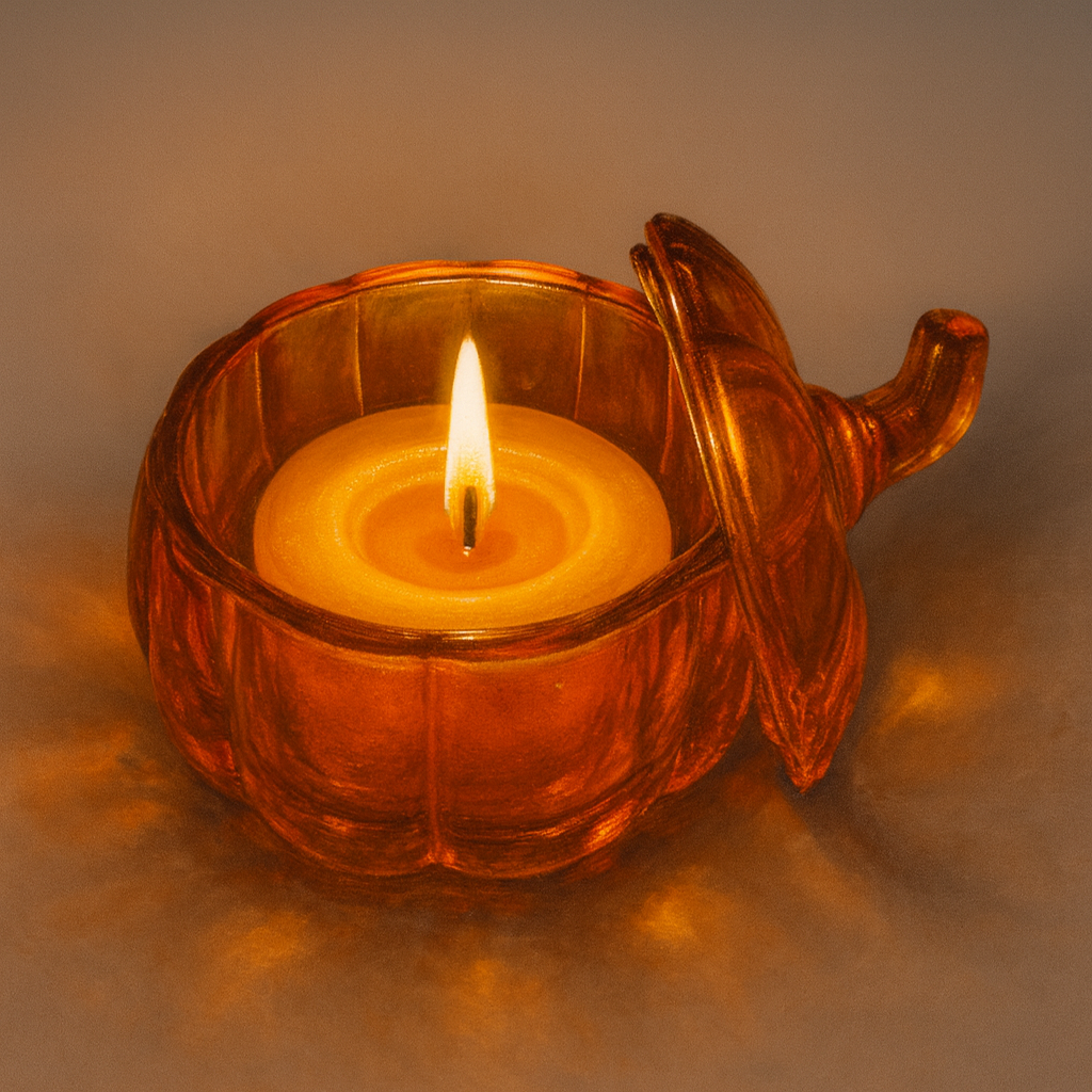 Glass Pumpkin Jar Candle