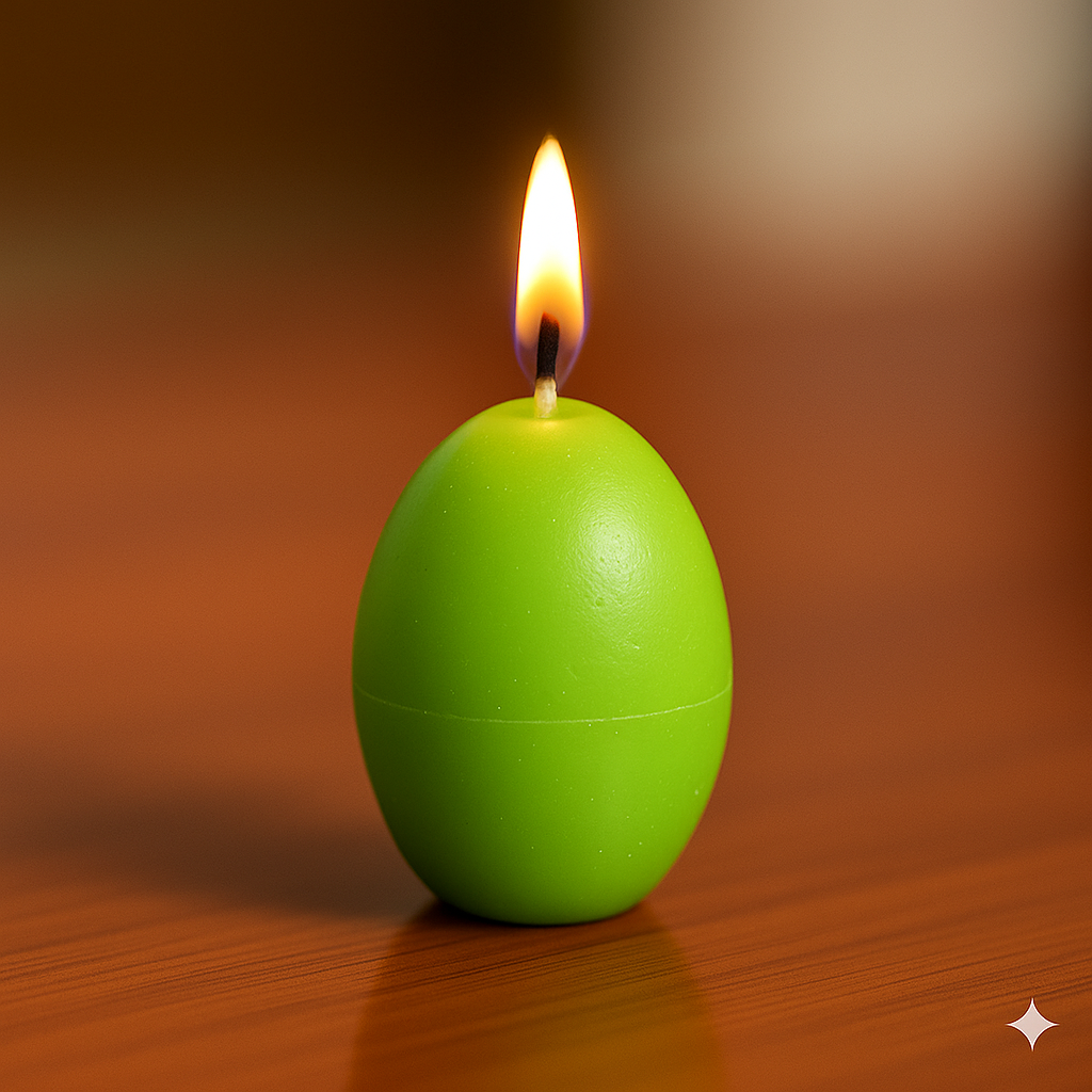 Egg Shaped Candle (h) 2 in x (w) 1.6 in
