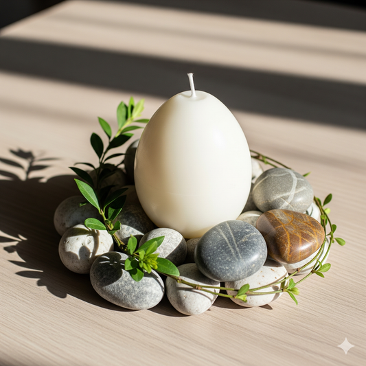 Egg Shaped Candle (h) 2 in x (w) 1.6 in