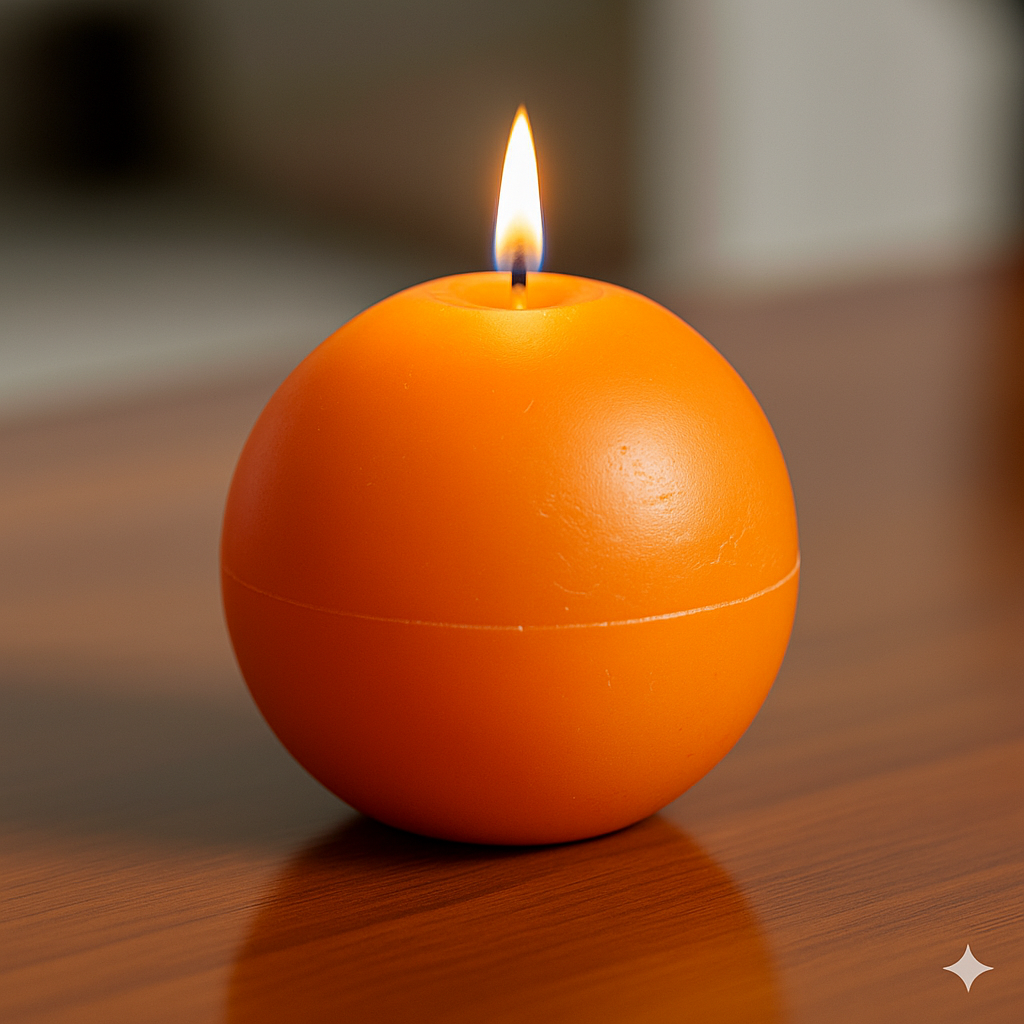 Handcrafted Ball Candle 2.5 Inches