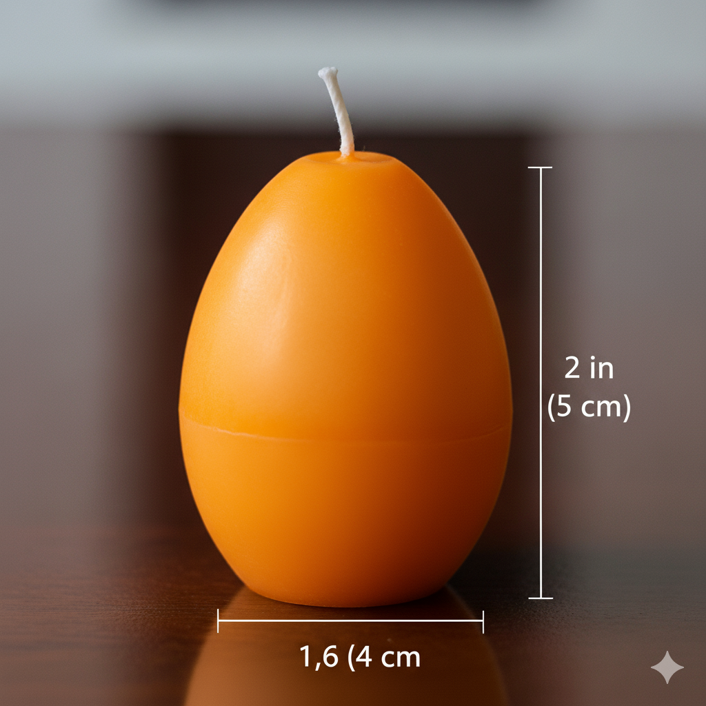 Egg Shaped Candle (h) 2 in x (w) 1.6 in
