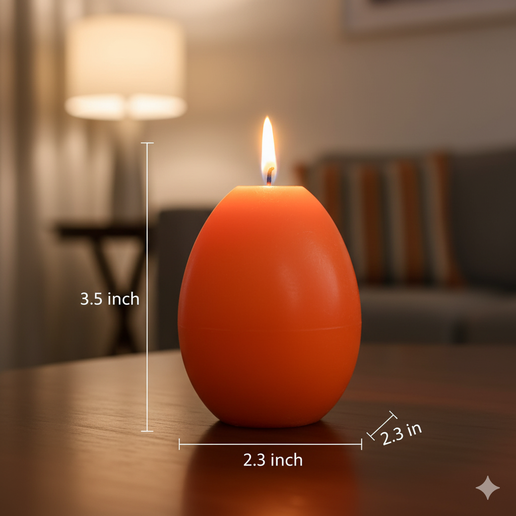 Egg Shaped Candle (h) 3.5 x (w) 2.3