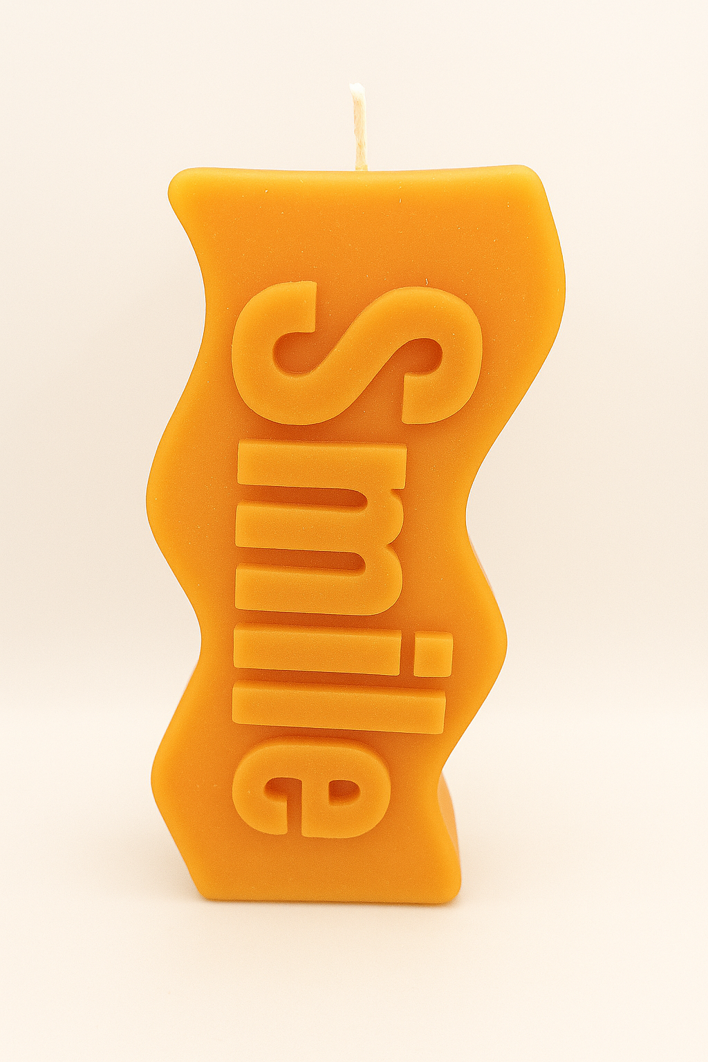 Orange Smile Candle hand-poured soy wax bright orange energizing positivity decor