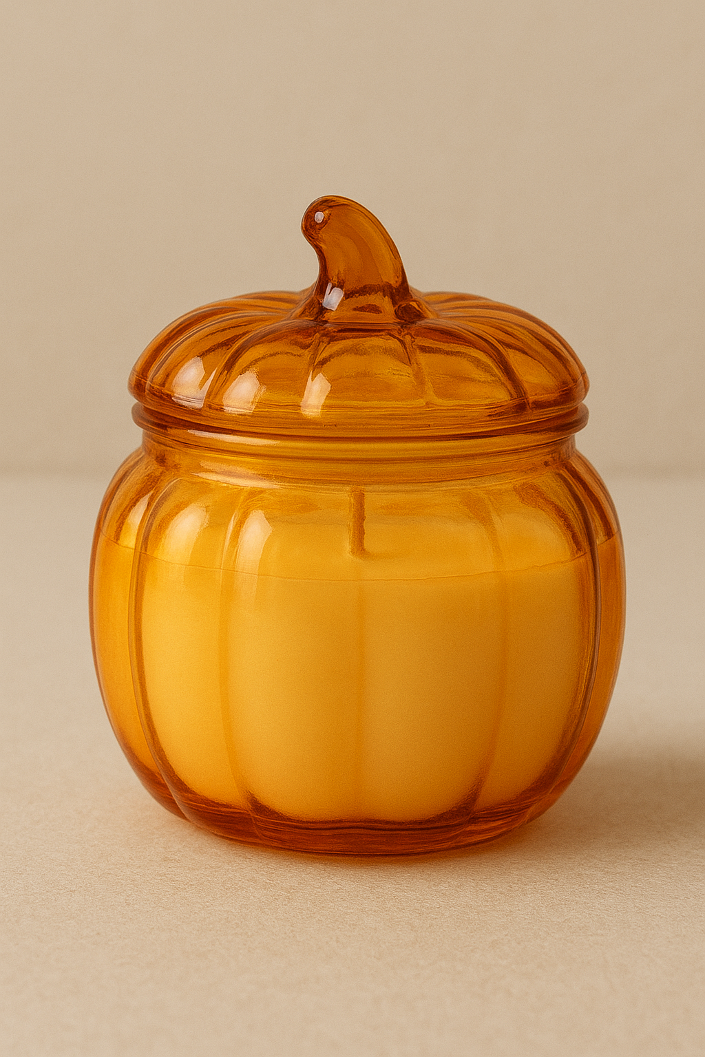 Glass Pumpkin Jar Candle
