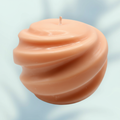 Peach Swirl Candle with vibrant peach swirl design and fruity fragrance in soy wax.