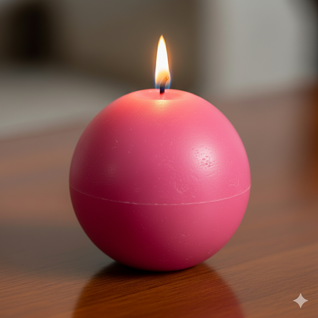 Handcrafted Ball Candle 2.5 Inches