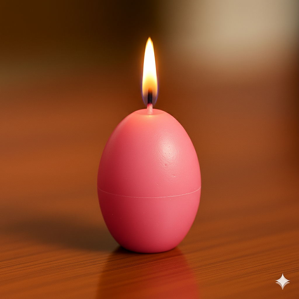 Egg Shaped Candle (h) 2 in x (w) 1.6 in