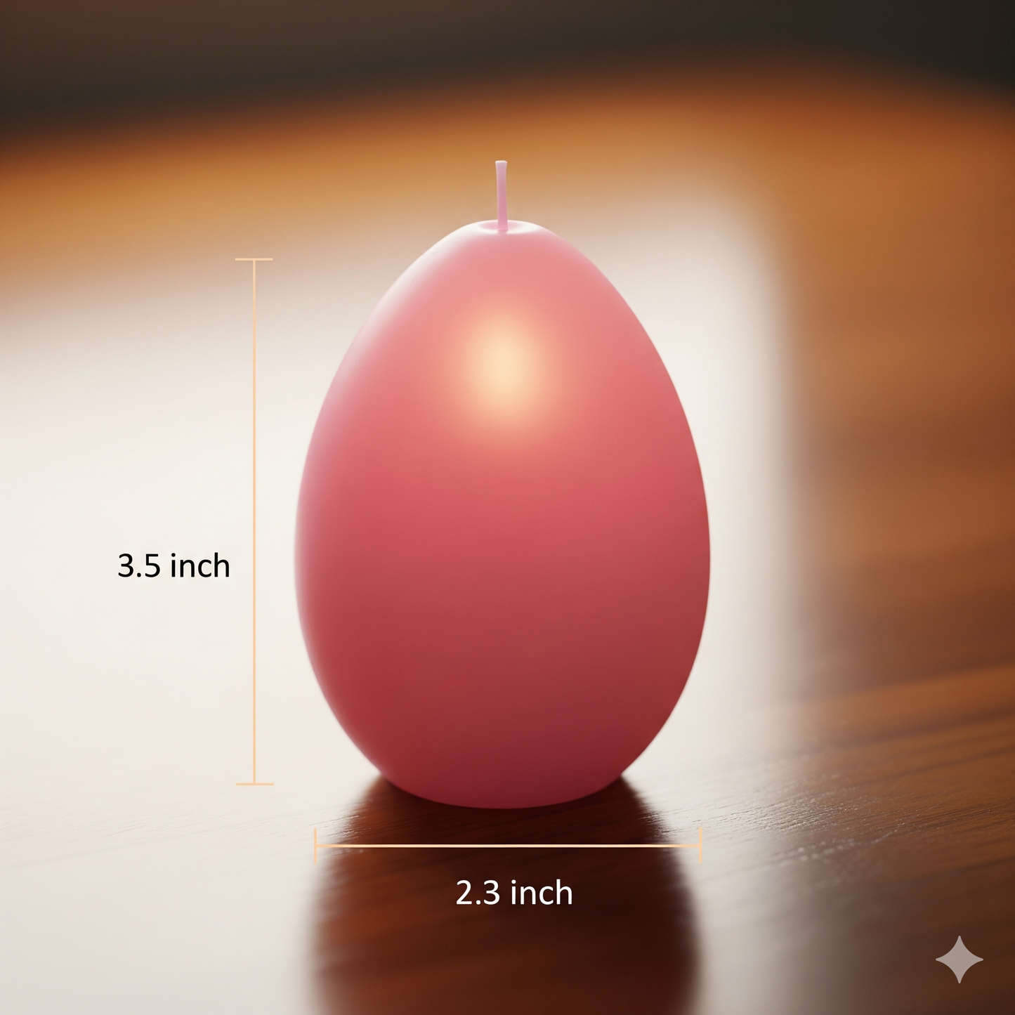 Egg Shaped Candle (h) 3.5 x (w) 2.3