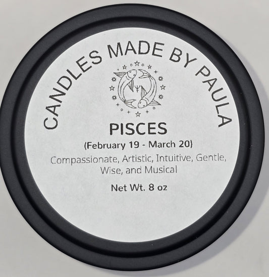 Aromatherapy - • Pisces (♓) Zodiac Sign Candle - 8 oz