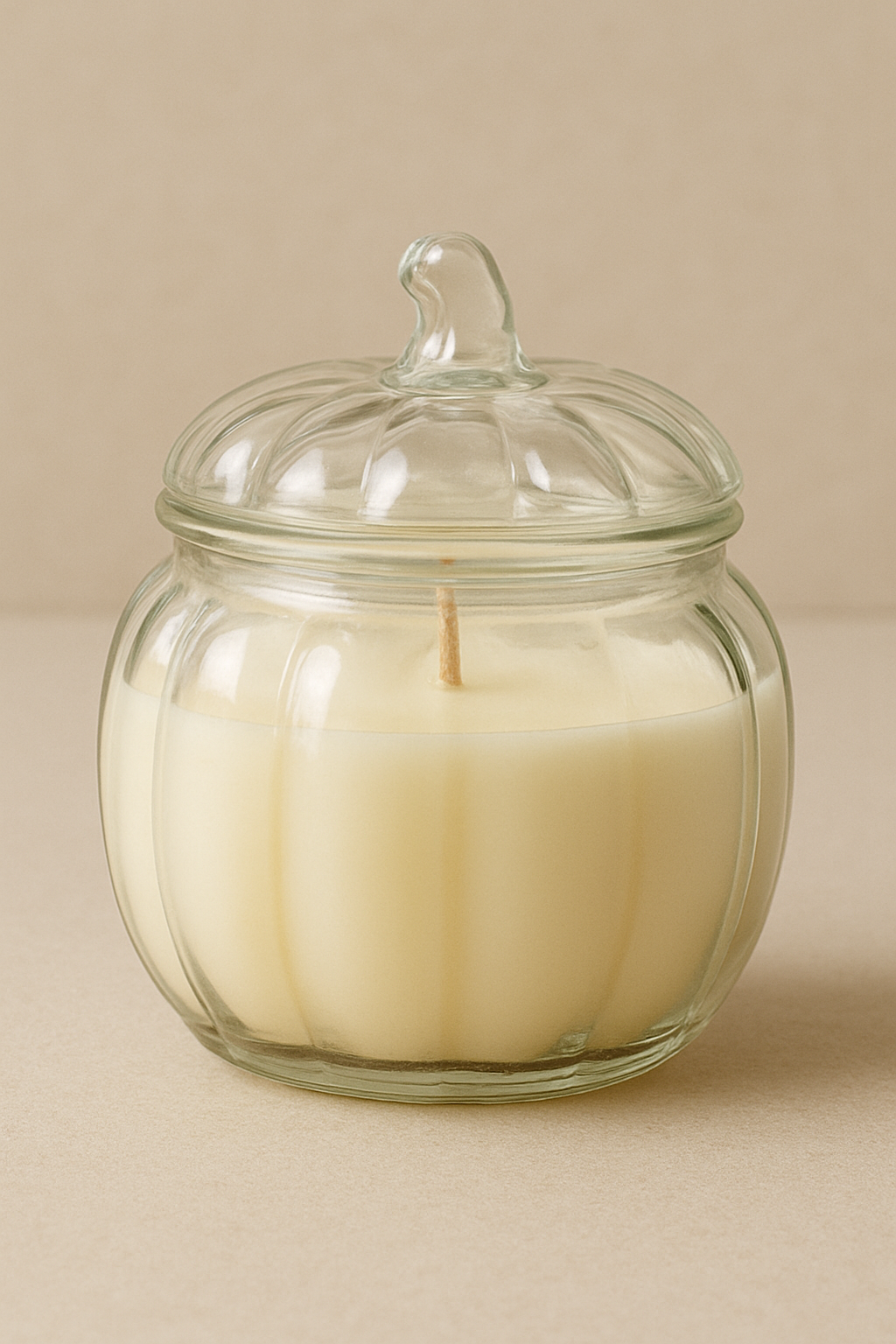 Glass Pumpkin Jar Candle