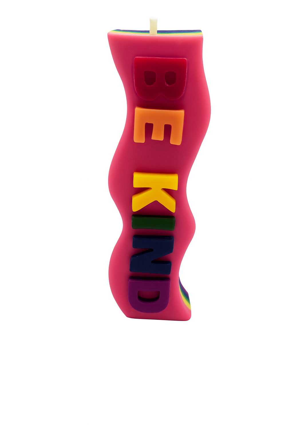 🌈 Rainbow Wavy Candle – Colorful & Uplifting