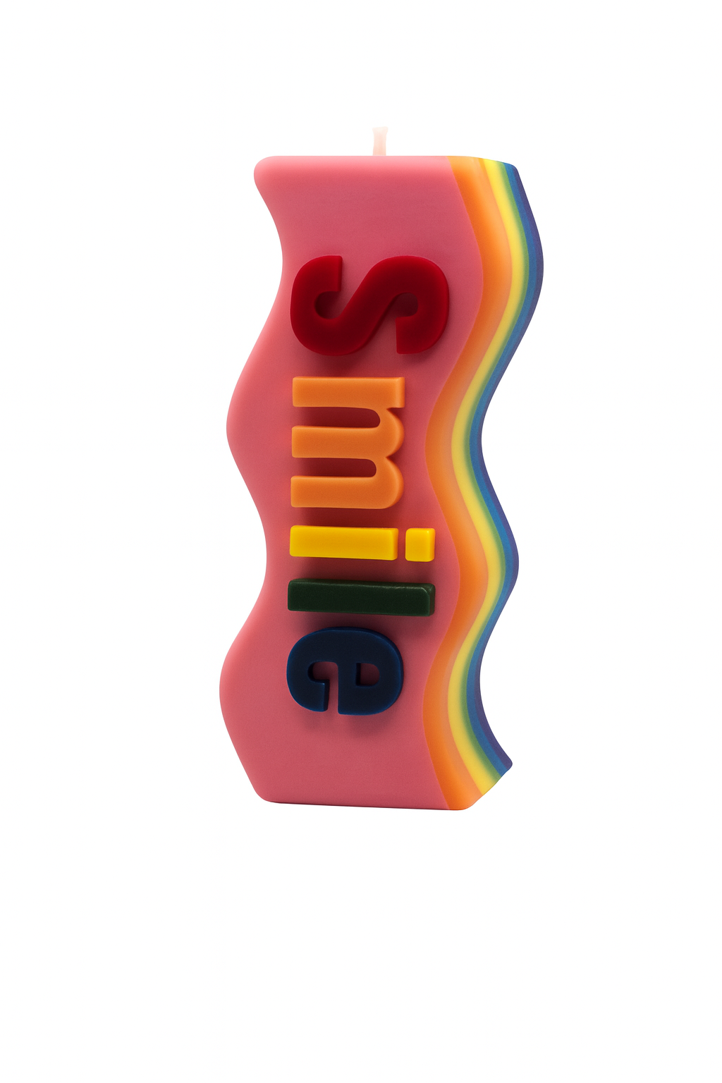 🌈 Rainbow Wavy Candle – Colorful & Uplifting