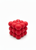 Red Bubble Cube Candle hand-poured soy wax modern geometric decor