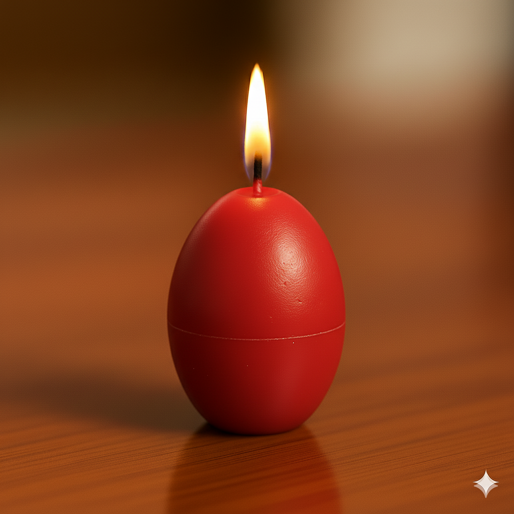 Egg Shaped Candle (h) 2 in x (w) 1.6 in
