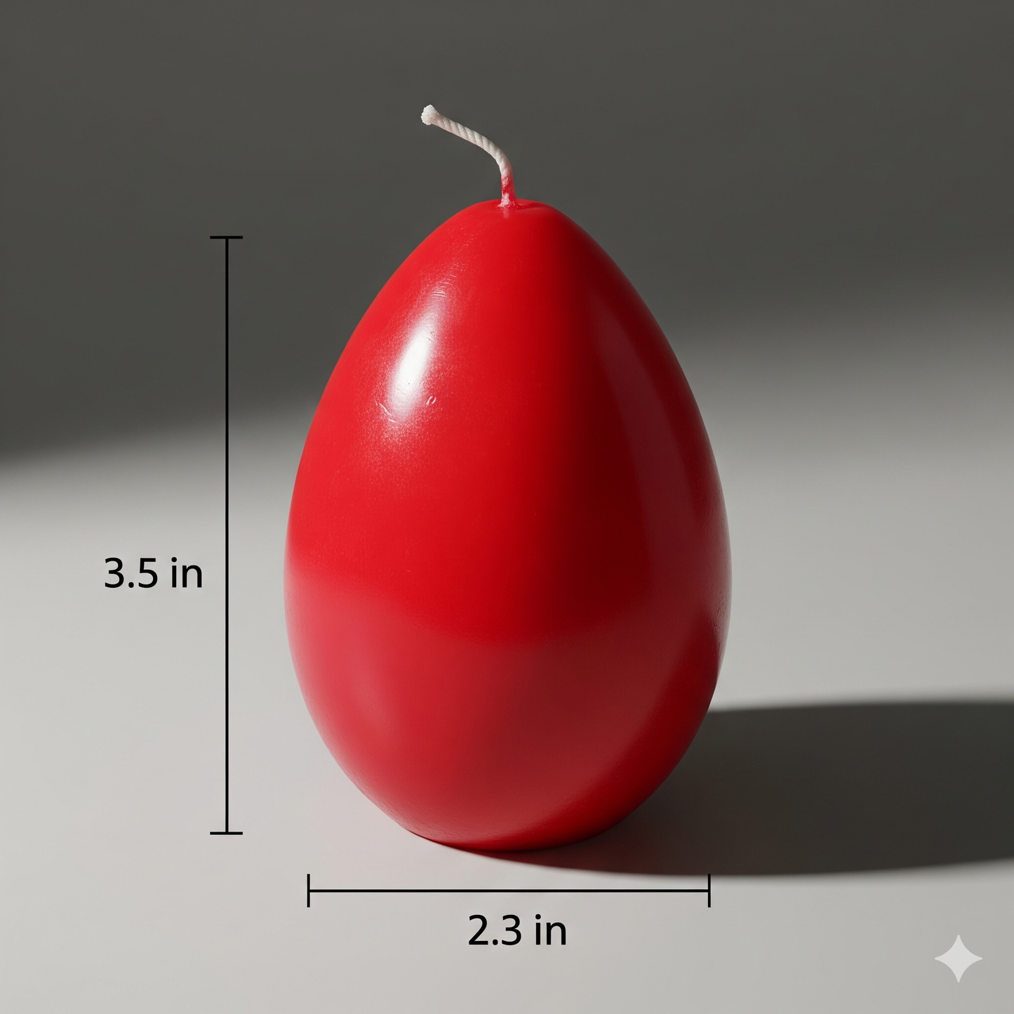 Egg Shaped Candle (h) 3.5 x (w) 2.3
