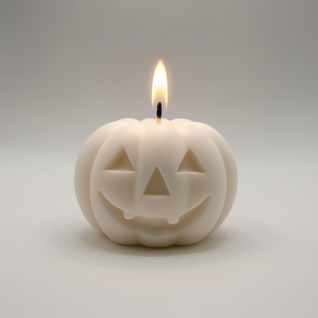 2 pc Halloween Pumpkin Candle Set – 3D Stackable & Single Pumpkin