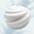 White Swirl Candle with elegant white swirl design, hand-poured soy wax, and long-lasting burn