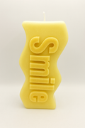 Yellow Smile Candle bright yellow soy wax candle with smiley face design for cheerful home décor and long-lasting burn