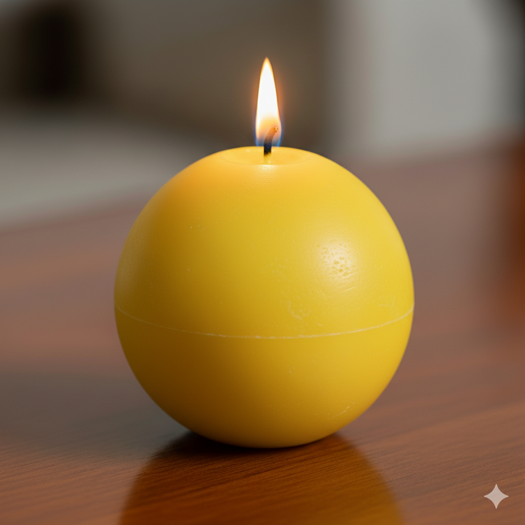 Handcrafted Ball Candle 2.5 Inches