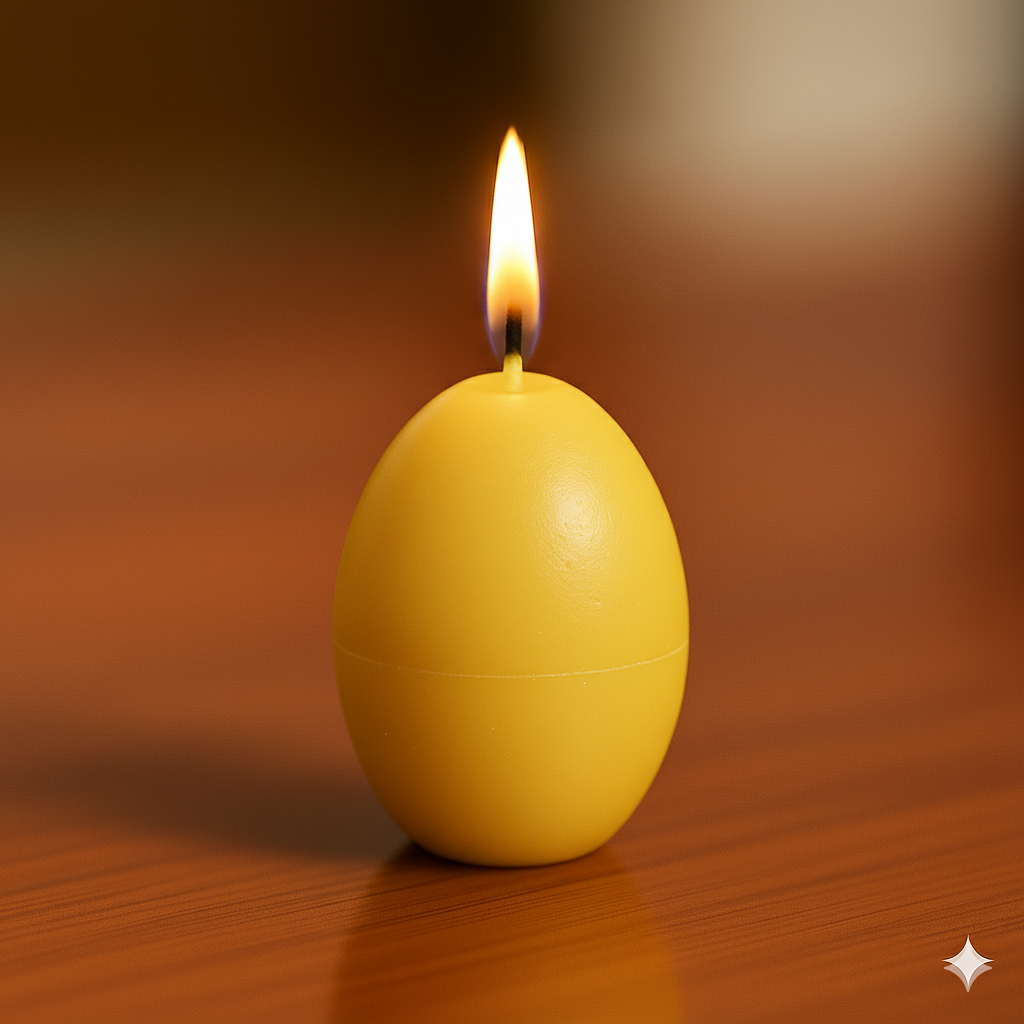 Egg Shaped Candle (h) 2 in x (w) 1.6 in