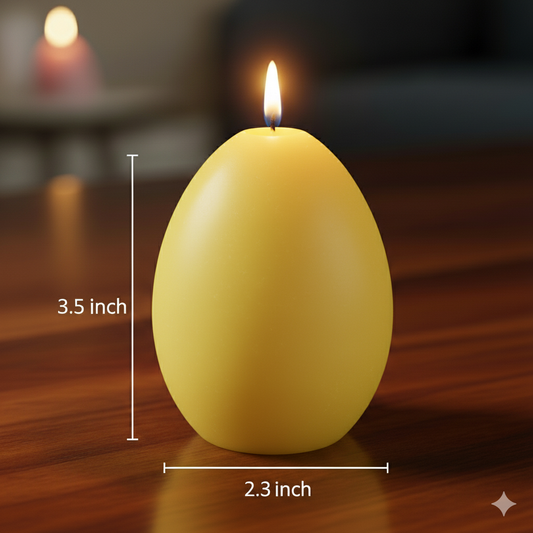 Egg Shaped Candle (h) 3.5 x (w) 2.3