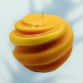 Yellow Swirl Candle with vibrant yellow swirl design and clean soy wax burn